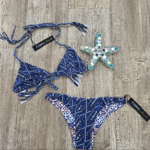 NWT Gypsy 05 Bikini Top Nautilus Pacific in Blue Multi. Size XSmall - Picture 6 of 6